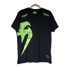 Venum Fight Wear T-shirt Black & Green Snake MMA UFC Brand